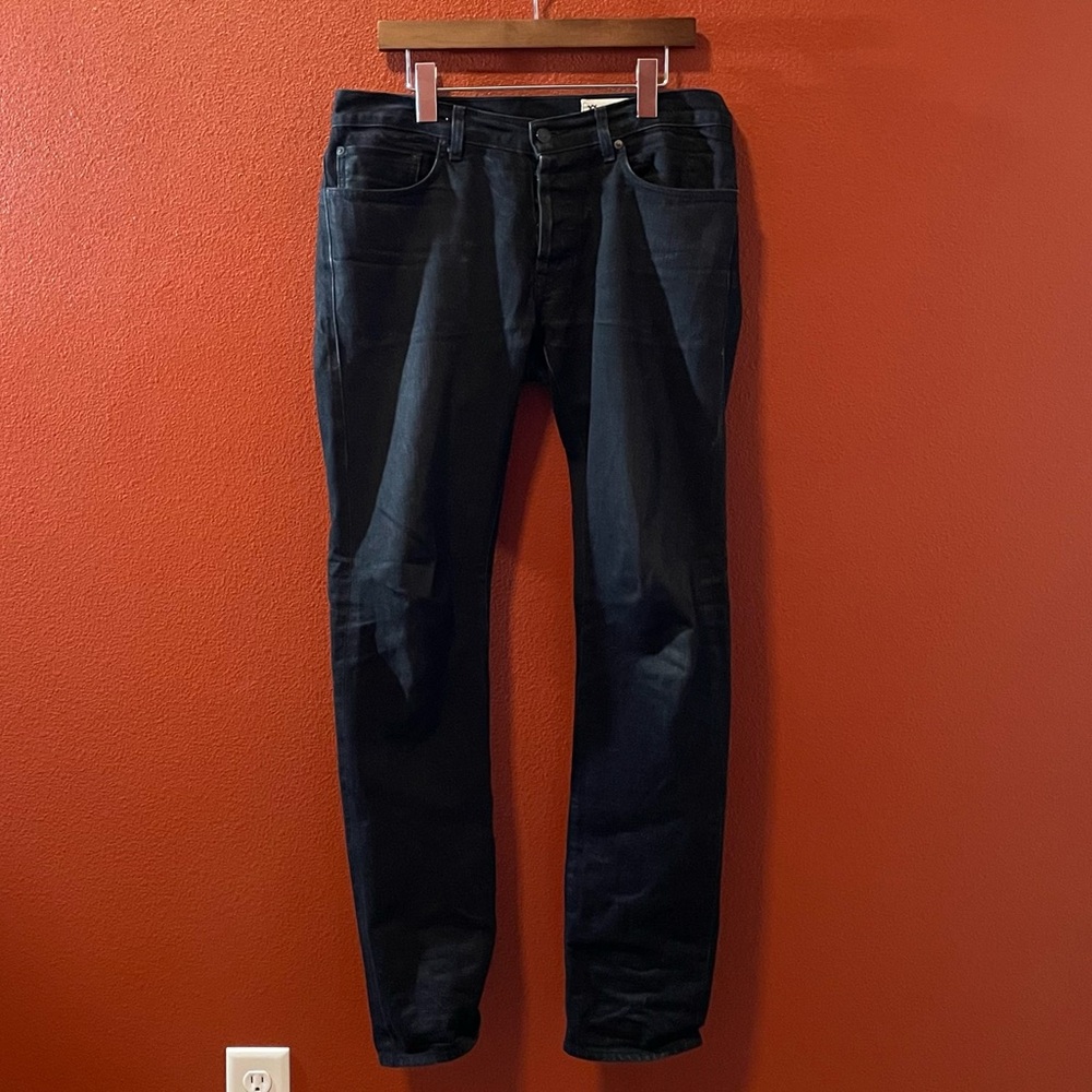 Imogene + Willie Men’s The Charlie Black Raw Selvedge Skinny Fit‎ Denim Jeans